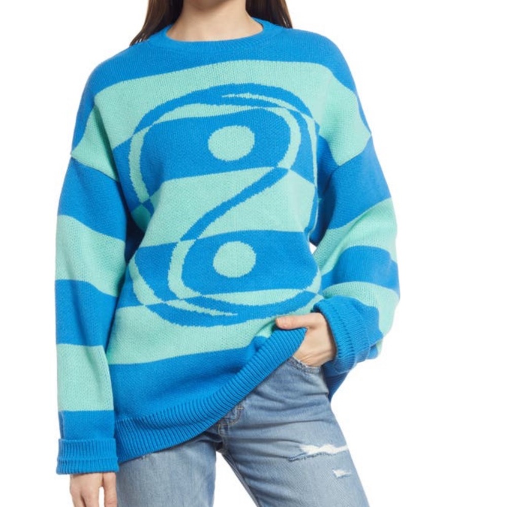 Top shop yin Yang stripe oversize sweater